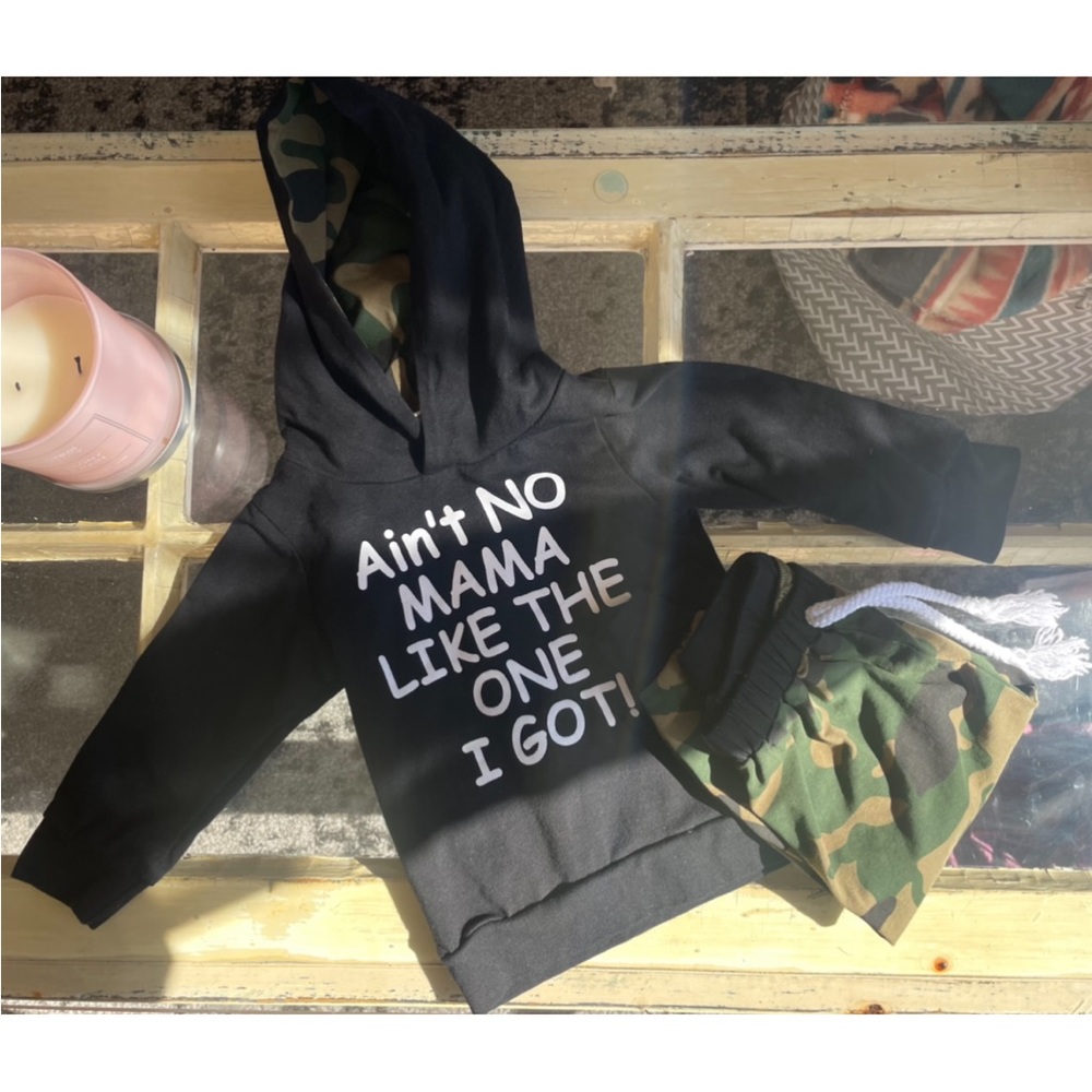 Army pants and hood set (6-9months)